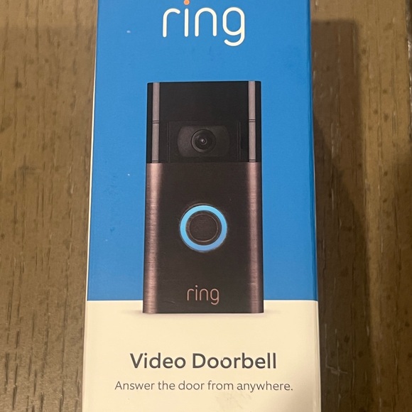 Ring Video Doorbell with Black and Blue Design